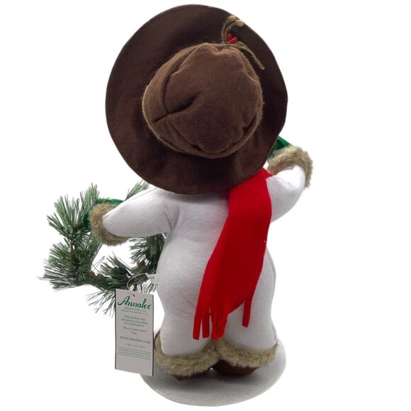 NWT ANNALEE DOLLS 15" Rustic Pine Snowman Christmas 2020 Wreath Hat Big 560520 - Picture 5 of 5